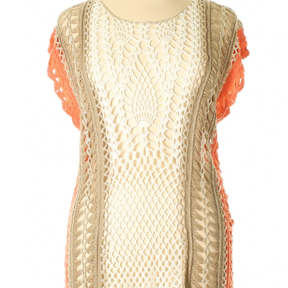 Chico’s Cream/Multi Color Crochet Top